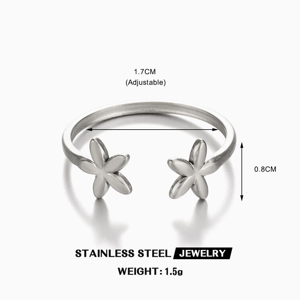

Classic Simple Gold Color Stainless Steel Flower Rings for Women New Temperament Fashion Finger Zircon Accessory Gift медный