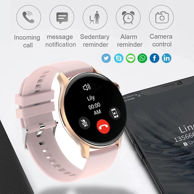 2024 New Women Smart Watch AMOLED 1.43" Screen NFC Heart Rate Blood Oxygen Bluetooth Call IP68 Waterproof  Ladies Gift Smart Watch