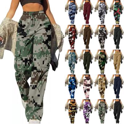 Γυναικείο trendy casual streetwear φαρδύ παντελόνι Cargo με τσέπες Φαρδύ παντελόνι Φαρδιά φόρμα μακριά παντελόνια