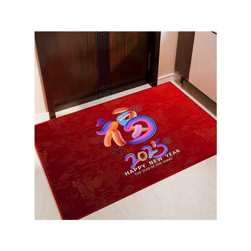 New Chinese-Style Floor Mat Entry Door Dirt-Resistant High-End Entrance Mat Festive Door Non-Slip Mat Household Crystal Velvet Floor Mat