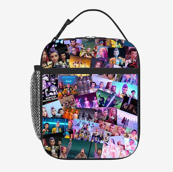 Elementary School Student Card Kpop Demon Hunter Thermal Insulation Bag Portable Outdoor Picnic Bag Children'S Lunch Box Bag Lunch Bag