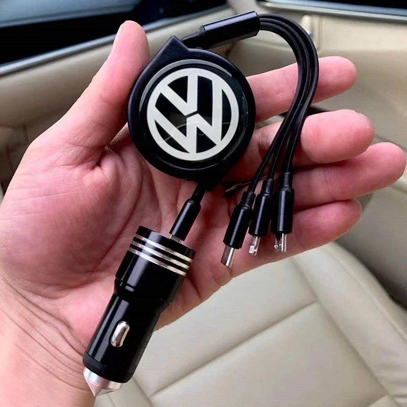 

2026 Гарячий для VW VOLKSWAGEN Автомобільний Телефон 3-в-1 Тип C Micro USB Кабель Зарядка для Volkswagen Touran MK5 Passat MK7 MK4 Polo Golf Jetta