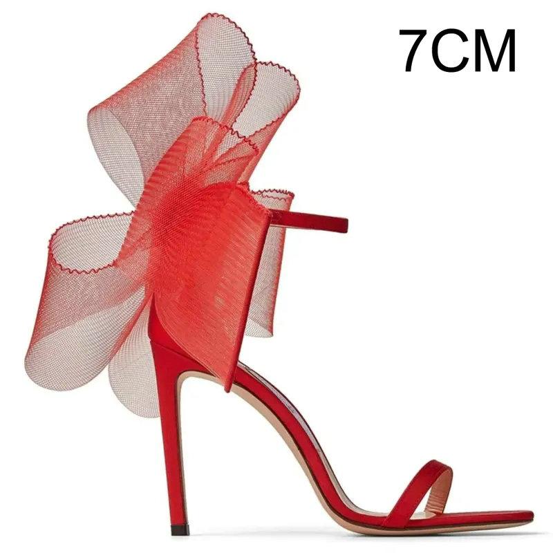 Fashion Lace Asymmetrical Bow Sandals 2024 Summer New Sexy Line With Open Toe Stiletto European And American Heels