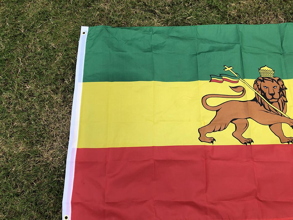 SKY FLAG Bandiera dell'Etiopia 90x150cm Poliestere di Alta Qualità da Appendere Leone di Giuda Leone Etiope di Giuda Bandiera per Decorazione Domestica