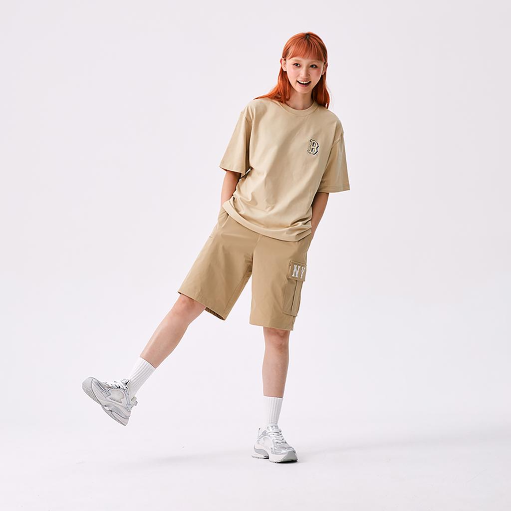 New MLB New York Yankees Basic Collection SS25 Casual Shorts Unisex Khaki 3ASMB0553-50BGS