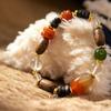 Exquisite Agarwood White Crystal & Imitation Beeswax Carved Bracelet