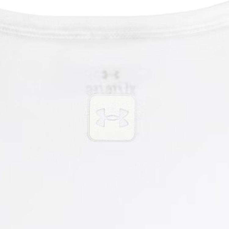 Under Armour Meridian Solid Color Training Versatile Crew Neck Long Sleeve T-Shirt Men Tops White 1378989-100