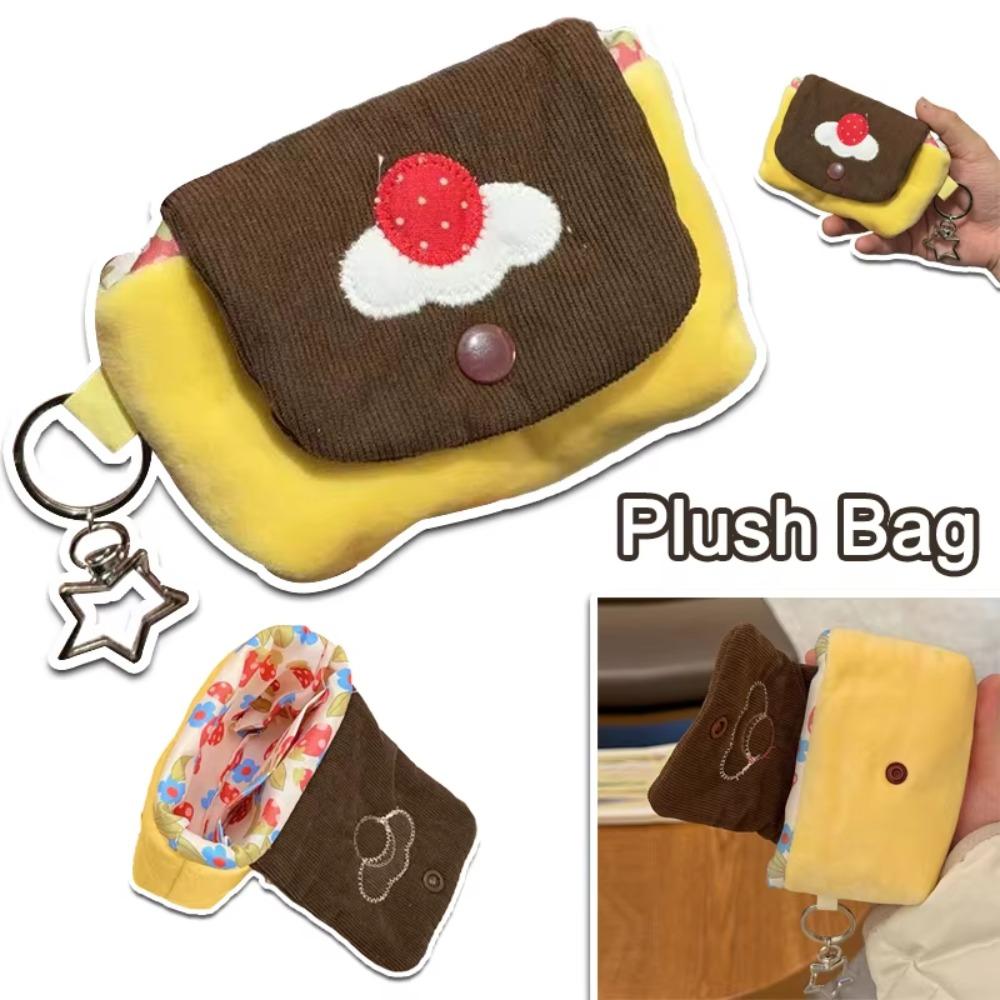 Süße flauschige Textur Pudding Münzbörse Original Japanische tragbare CCD-Kameras Tasche Kopfhörertasche Kartenhalter Handgepäck-Nutzung