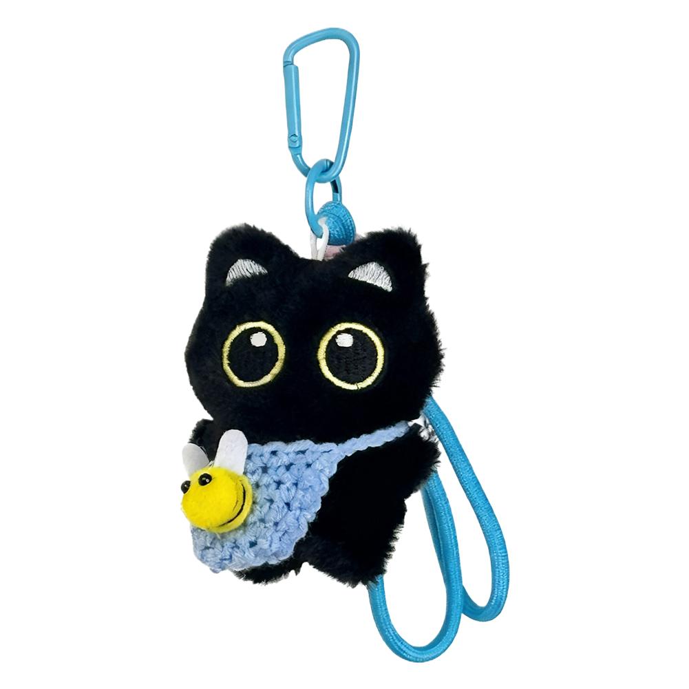 Cute Black Cat Plush Doll Series Toy keychain Decor Bag Pendant For Women Creative Charms Keyring Accessories Gift