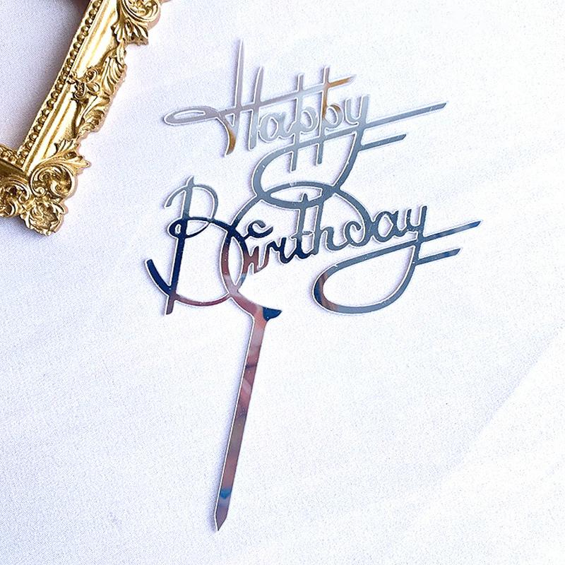 

1Pcs Dessert Pastry Decoration Acrylic Letter Cake Plugin Birthday Party Decoration Ornament