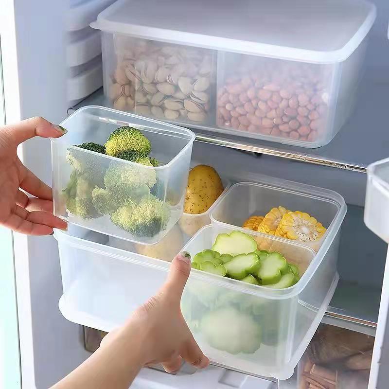 Transparent Plastic Seasoning Box with Lid - Food Storage Compartment