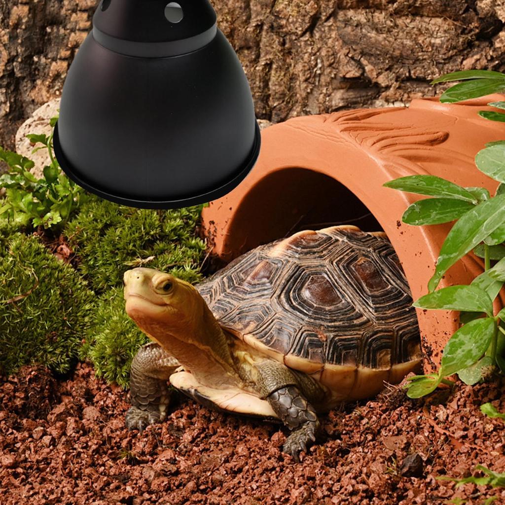 Portalampada a Cupola Profonda per Rettili con Riflettore Ottico, Morsetto per Illuminazione Terrario per Lampadine UVB, Riscaldanti per Rettili, Serpenti, Lucertole