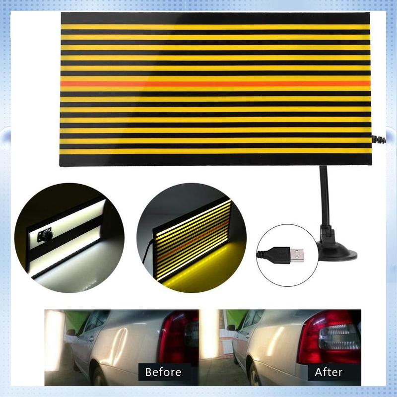 Led Stripe Line Board Paintless Dent Removal Repair Tools With 5M Long Line And Adjustment Holder Yellow Light