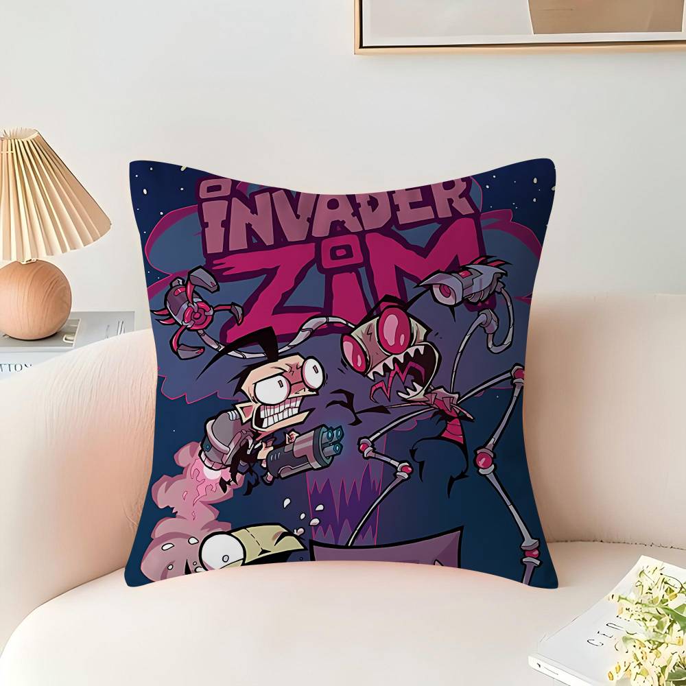 Cartoon I-Invader-Zim Personalized Pillow Cover Kids Bedroom Wild Party Decor Pillowcase Kid Birthday Shower Gift