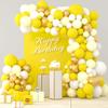Pastel Yellow Balloons Garland Yellow White Gold Balloon Arch Kit Wedding Anniversary Kids Birthday Party Baby Shower Decoration