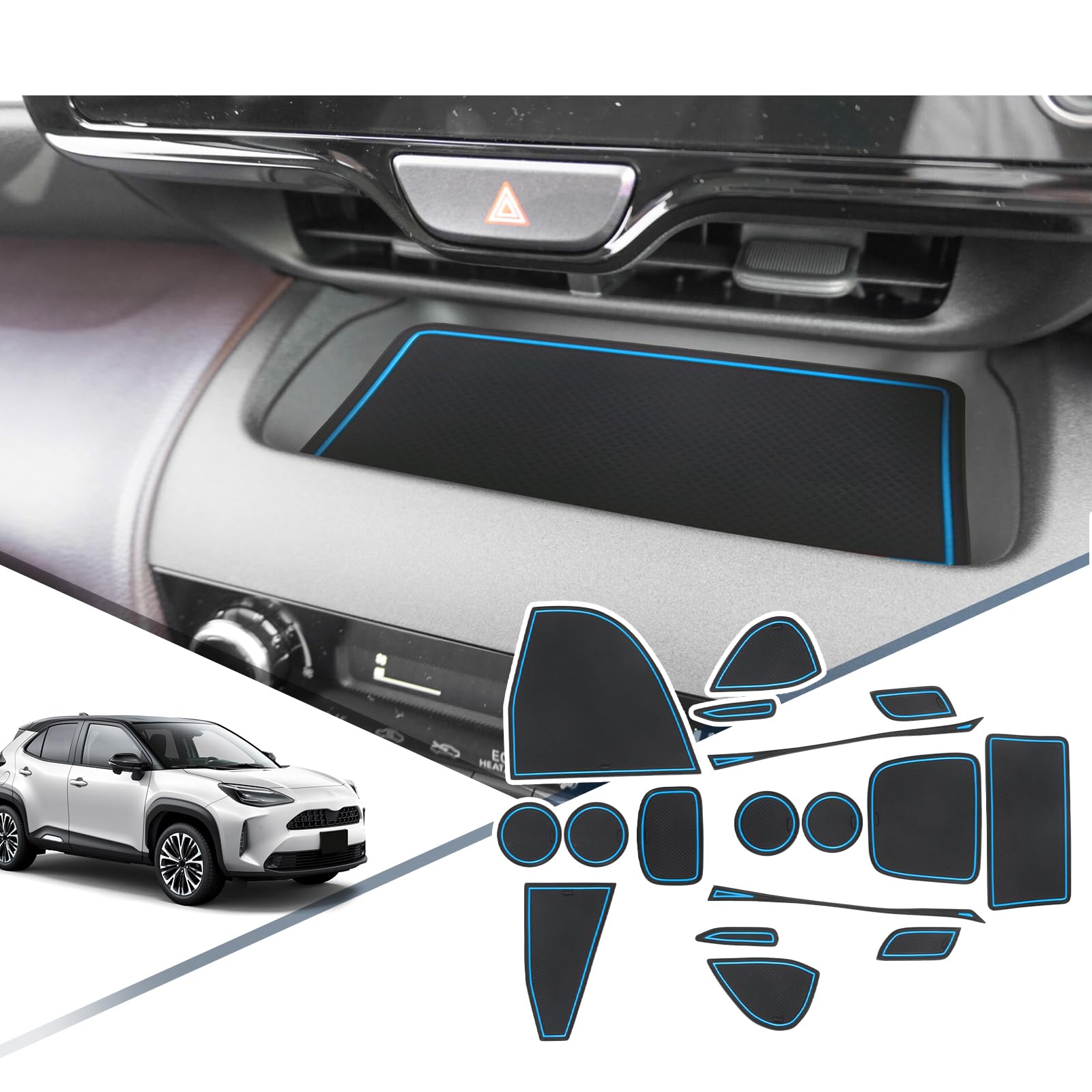 

Toyota Yaris Cross MXPB MXPJ1 Коврик в дверной карман Внутренний резиновый коврик Yaris Cross Резиновый коврик Коврик в отсек для хранения Разработан для автомобилей Внутренние детали Авто синий