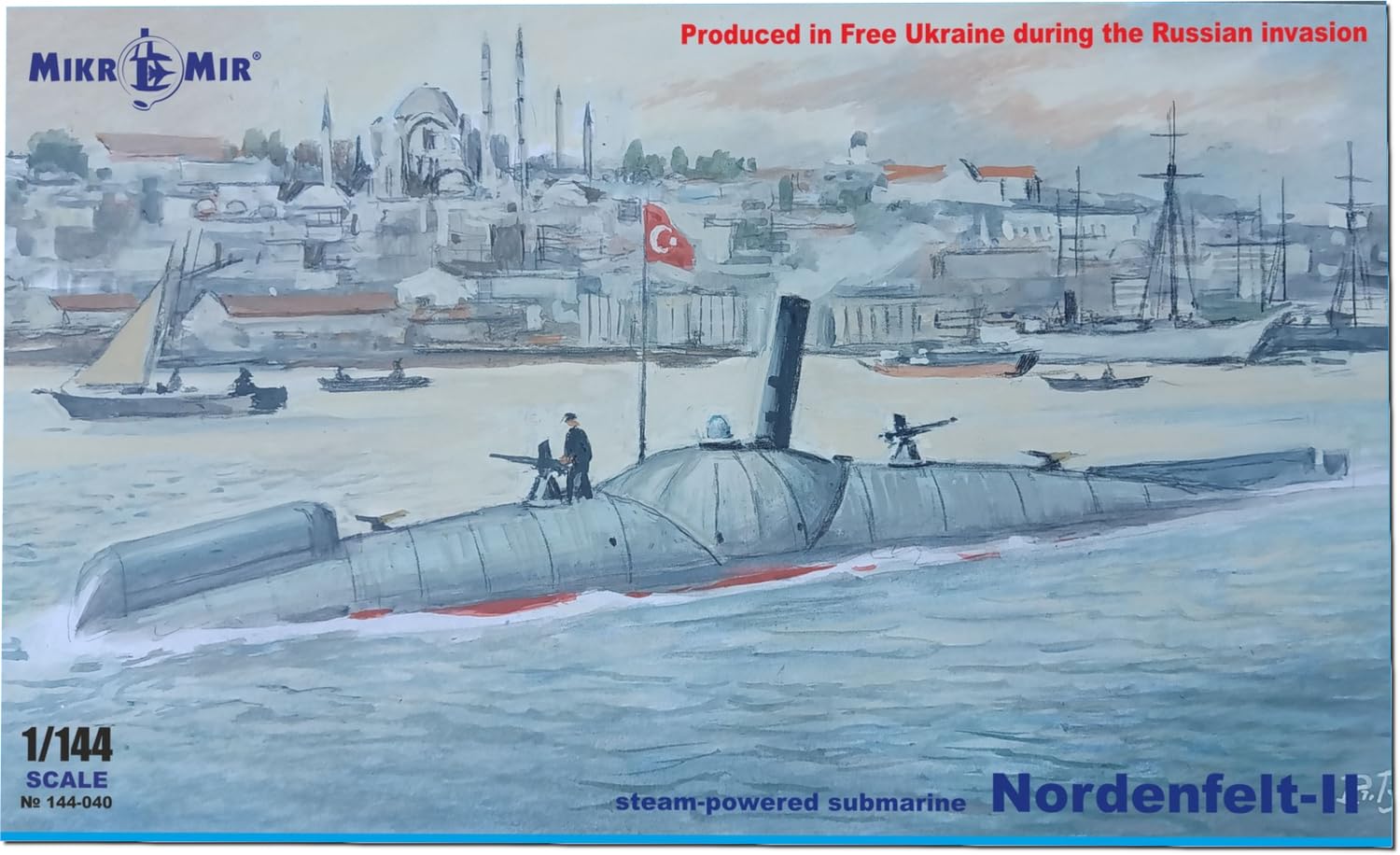 Micromill Nordenfeld II Steam Submarine Plastic Model 1/144 MKR144-040 (Submarine)