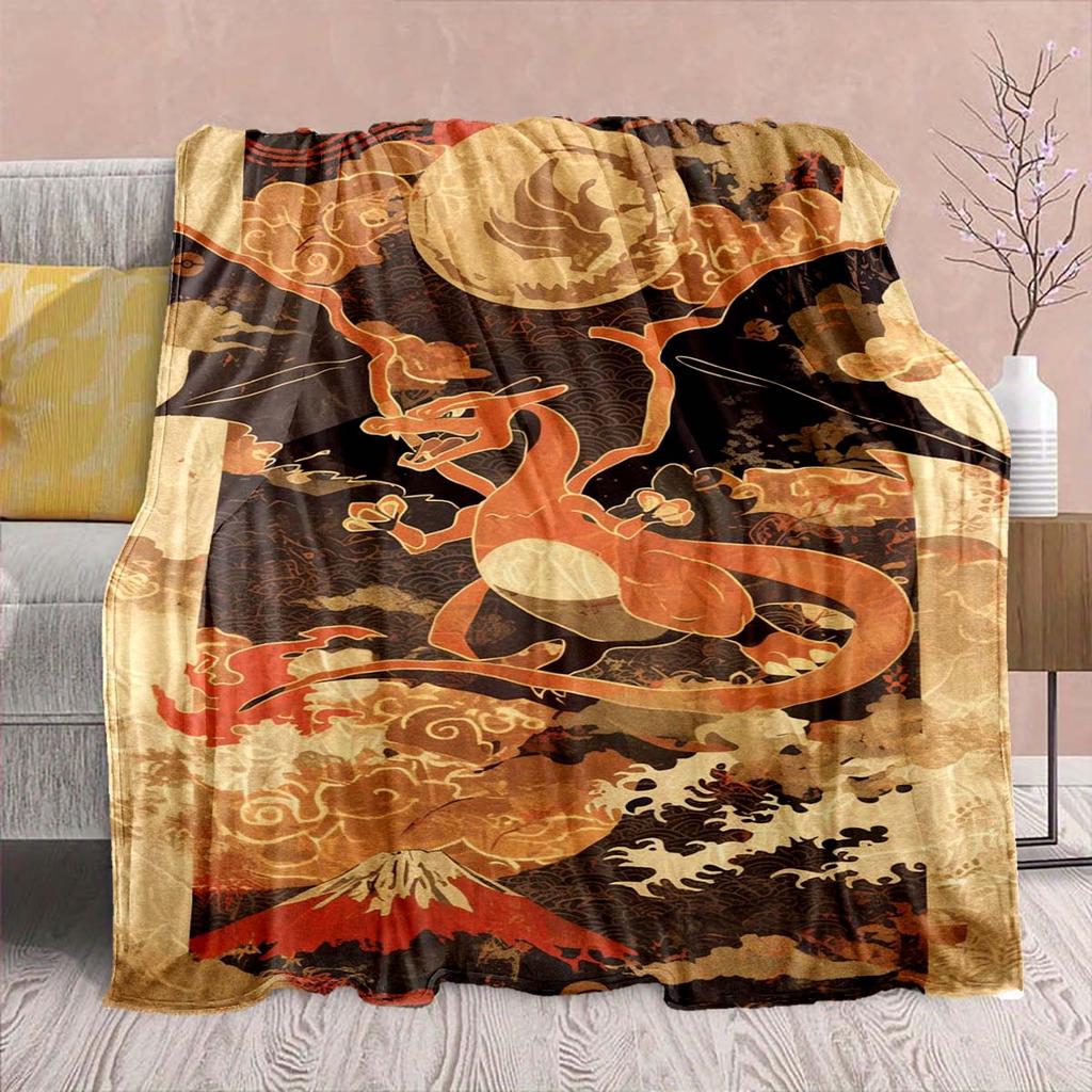 Pokémon Anime Flannel Blanket - Soft Warm Perfect for Sofa, Bedding Camping Travel Office Home Decor -QJY