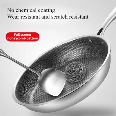 1 poêle wok antiadhésive en acier inoxydable, poêle à frire en nid d'abeille, accessoires de cuisine, ustensiles de cuisine, casserole en fonte pour crêpes ménagères