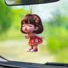 Pequena Menina Fofa Fazendo Bico Pingente Acrílico Plano 2D Chaveiro de Carro Pingente de Espelho Retrovisor de Carro Mochila Pingente de Decoração de Casa Pingente Presente