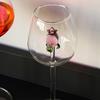 Glass Wine Cups Transparent Wine Goblet With Rose Party Tableware Bar Tool Drinkable For Living Room Home Drinking Supplies