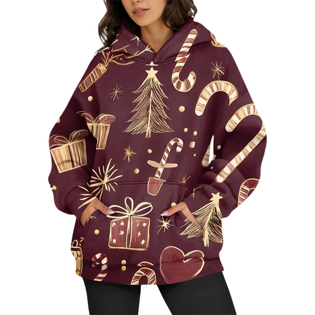 Women's Fashion Daily Versatile Casual Crewneck Sweatshirts Long Sleeve Printed Top Sweatshirts