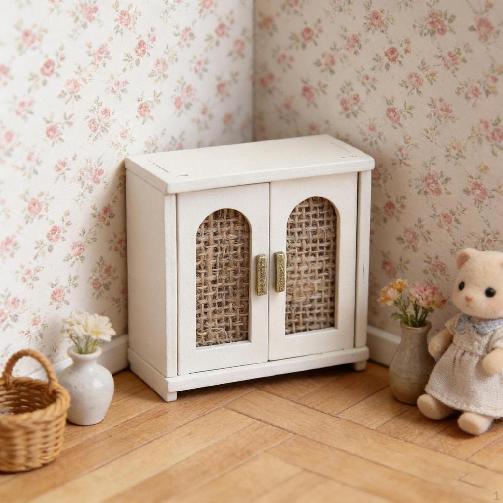 1:12 Dollhouse Furniture Doll House Accessory Mini Storage Cabinet Photo Prop Decoration