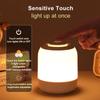 Touch Sensor USB Rechargeable Table Lamp,3‑Color Dimmable LED Night Light for Baby Bedroom Bedside Reading Desk Home Indoor Atmosphere Light