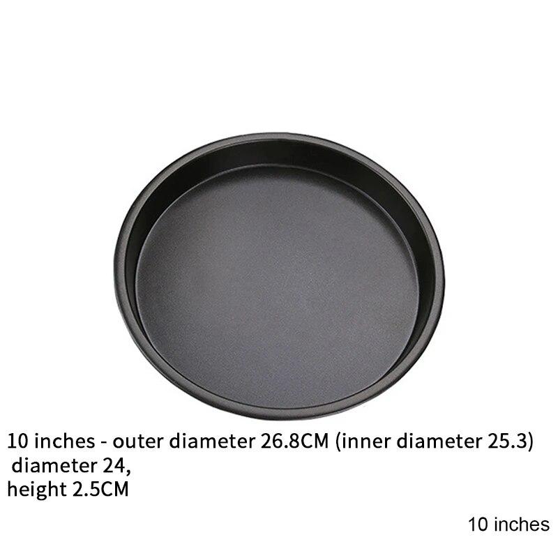 Non-Stick Carbon Steel Pizza Pan Oven Baking Trays Mold Microwave Cake Pan Dish Mould Patisserie Tarte Pie Sapan Tools