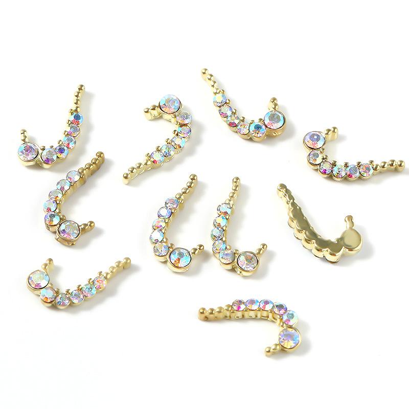 Nail Art Symmetrische Liebe Legierungsschmuck Farbe Herzförmige Legierung Diamant Nagelsticker Diamant Nageldekoration