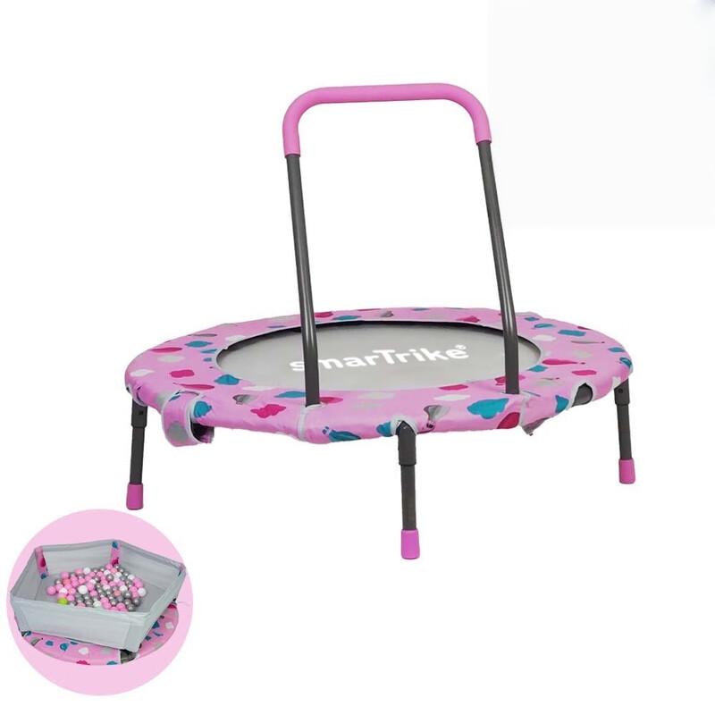 WEZHO Kids Indoor Trampoline with Handrail
