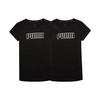 Puma Logo Casual Breathable Short Sleeve T-Shirt Women tops Black 671603-01