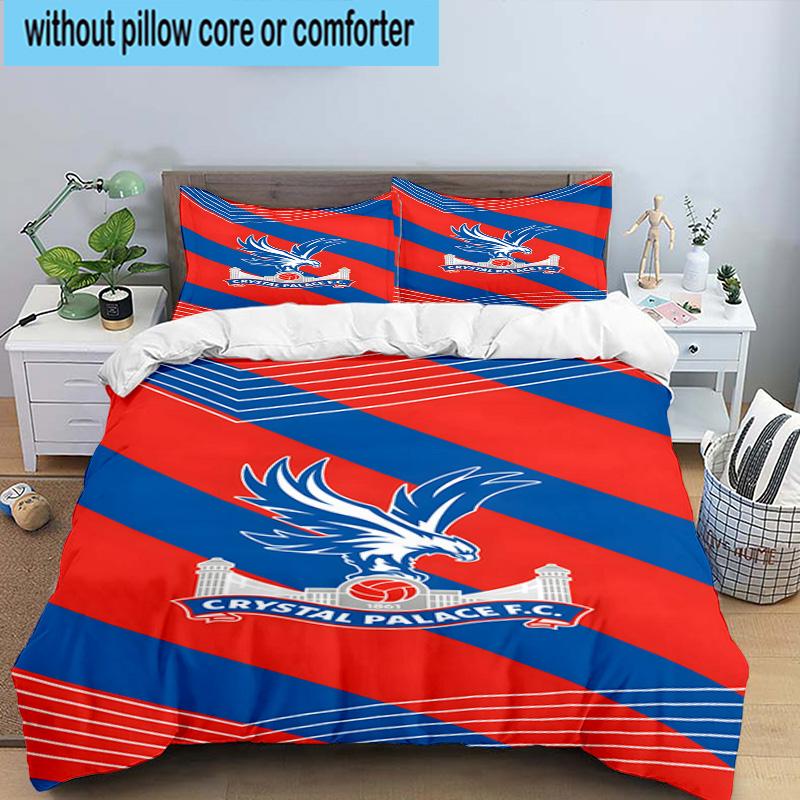3pcs Crystal Fc Crest Printed Bedding Set Duvet Cover Closure Includes 1 Duvet Cover & 2 Pillowcases Bedding Sets Home Decor Gifts