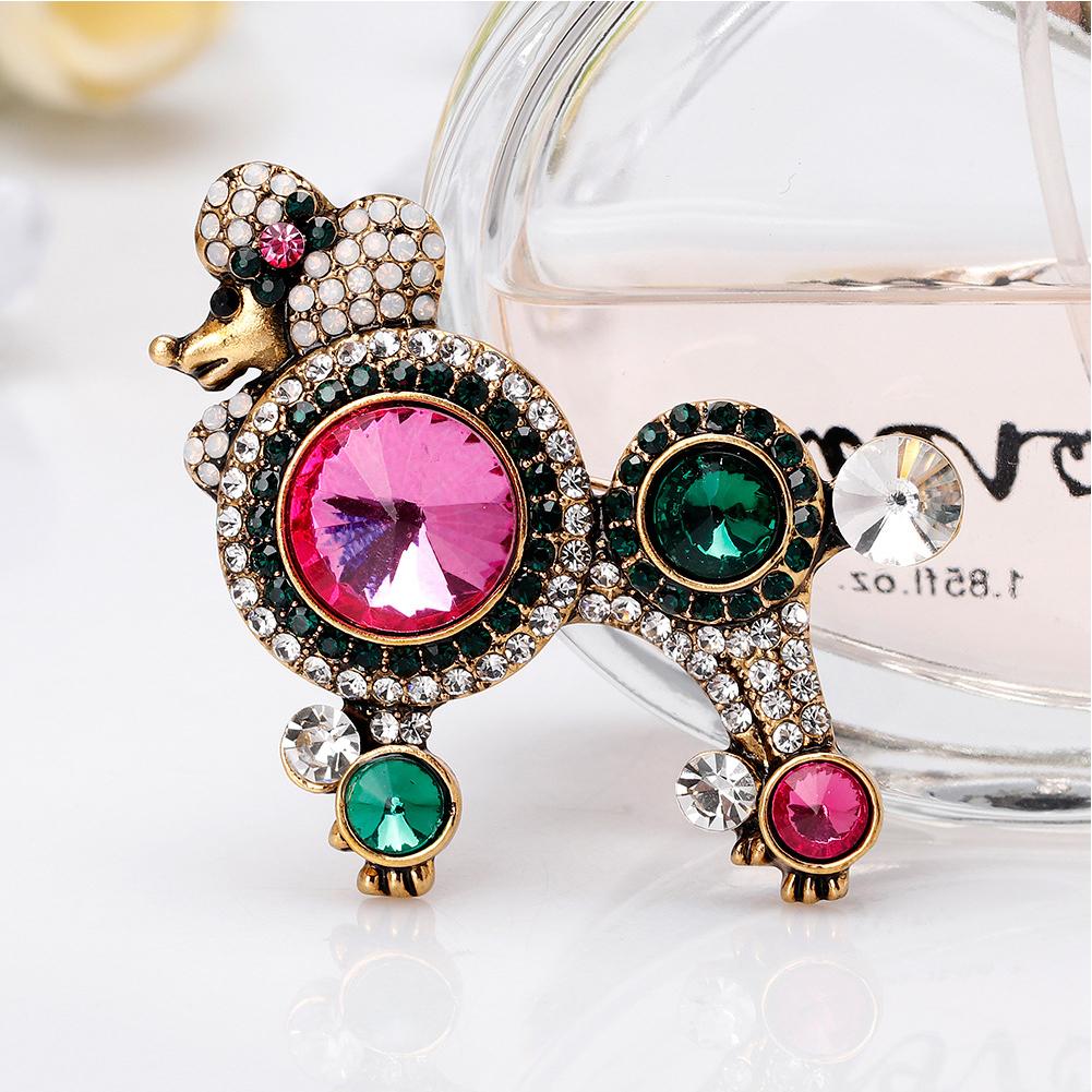 Women Lady Fashion Cartoon Lovely Colorful Dog Puppy Brooch Clothing Accessories