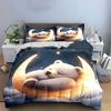Sleeping Bear Moon Decor Set Soft Comfortable Duvet Cover Bedding Set Included 1*Duvet Cover & 2*Pillowcases gift