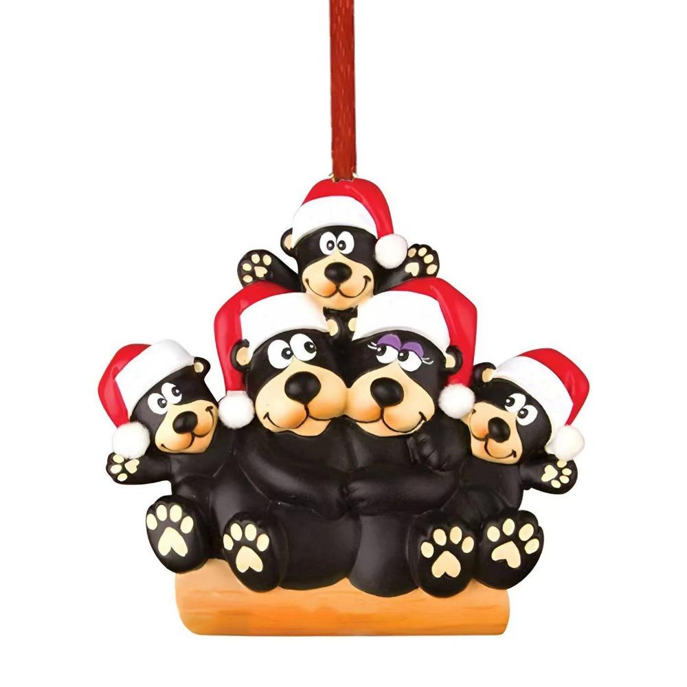 

Resin DIY Christmas Pendants Cartoon Christmas Tree Hanging Ornament Family Party Style D