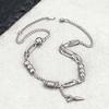 Hip Hop Rivet Necklace For Man,Punk Stainless Steel Splicing Clavicle Sweater Chain Choker,Trendy Unisex Jewelry Gift