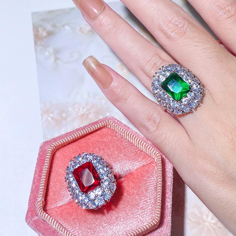 European and American Color Treasures European and American Fashion Retro Ring Temperament Jewelry Ring