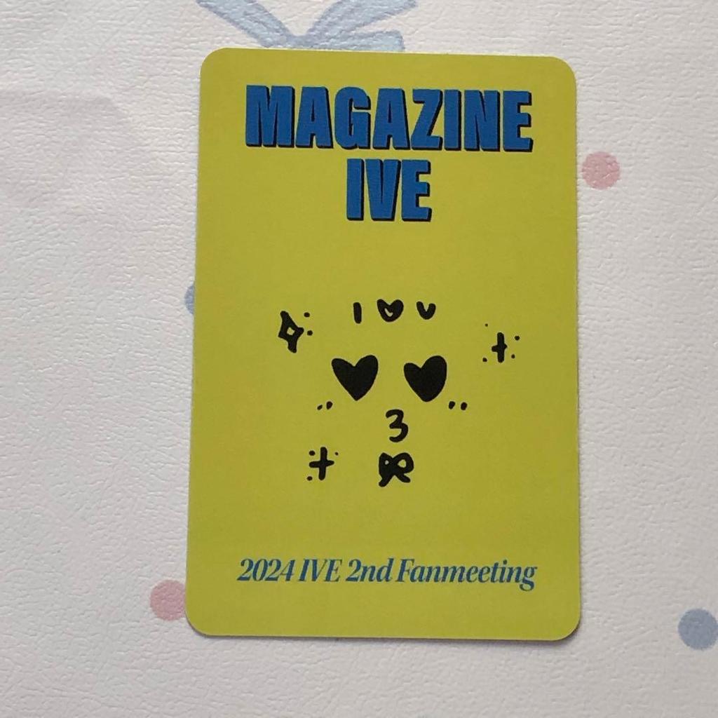 [USED] IVE 2nd day FC DIVE Wonyoung fan meeting trading card