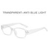 Transparente Brille Transparente Rechteckige Sonnenbrille Anti-Blaulicht-Brille Leichte Flache Lichtbrille Für Digitalen Bildschirm