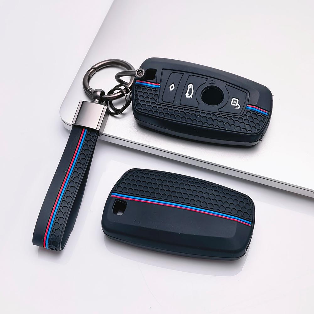 Key Case Cover for BMW F20 F22 F30 F31 F32 F33 F34 F36 with Keychain Anti-Scratch Guard Shockproof Protection Soft Grip Texture Dust Resistant Cover