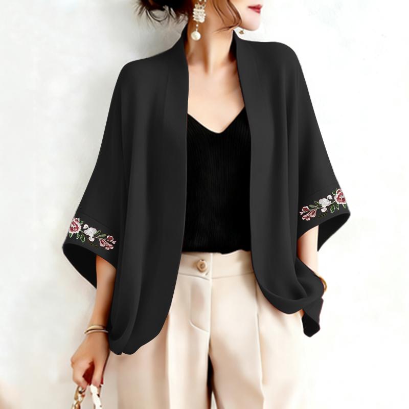 ZANZEA Womens Casual Open-front Loose 3/4 Sleeve Cardigan Cover Up Blouse