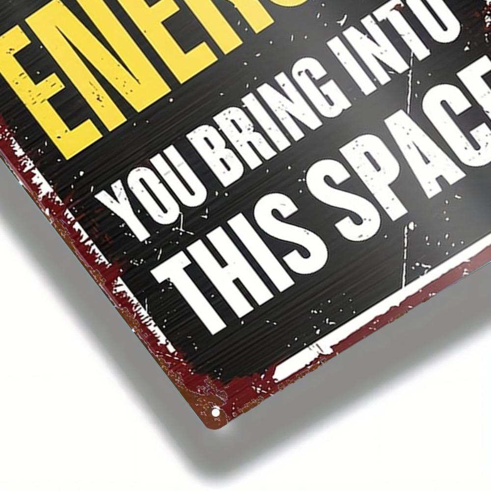 1pc Retro Positive Energy Metal Wall Art 8x12in Farm Kitchen Garage Decor