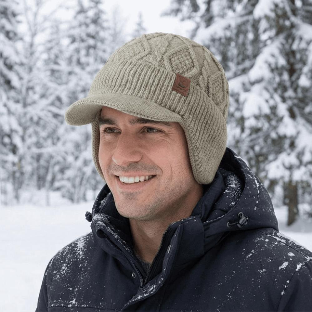 Thermal Earflap Cap Thick Knitted Hat Soft Winter Beanie Hat Outdoor