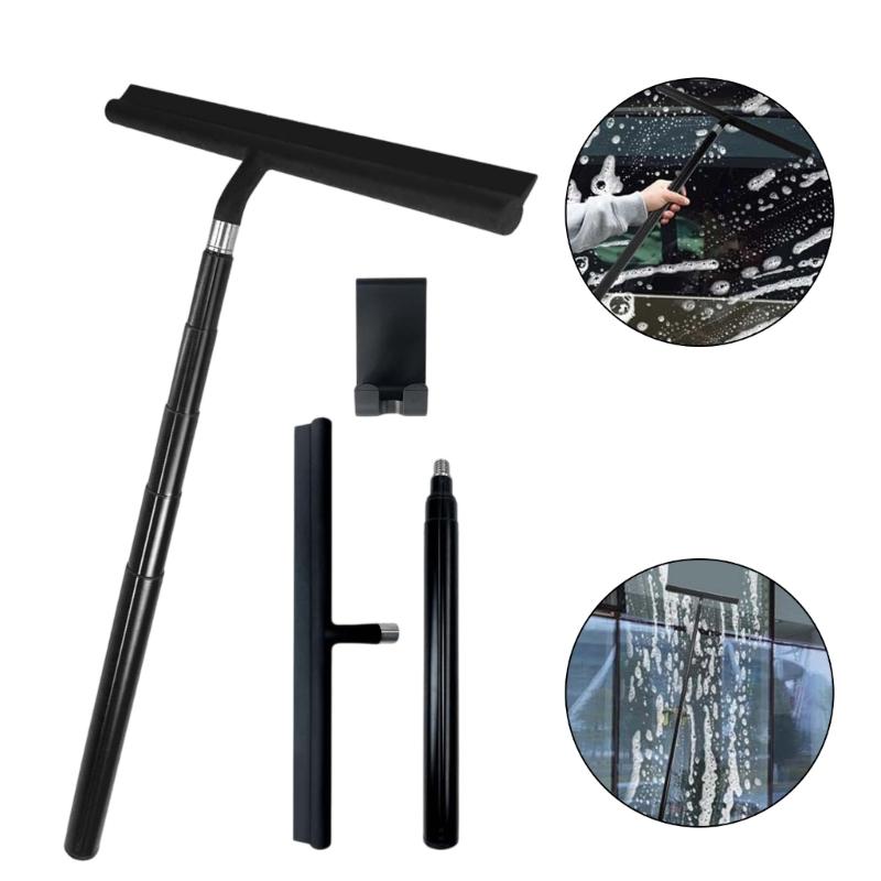 Nastavitelná silikonová stěrka na vysoká okna, sklo auta, teleskopická sprchová stěrka s ergonomickou rukojetí, domácí čisticí nástroj