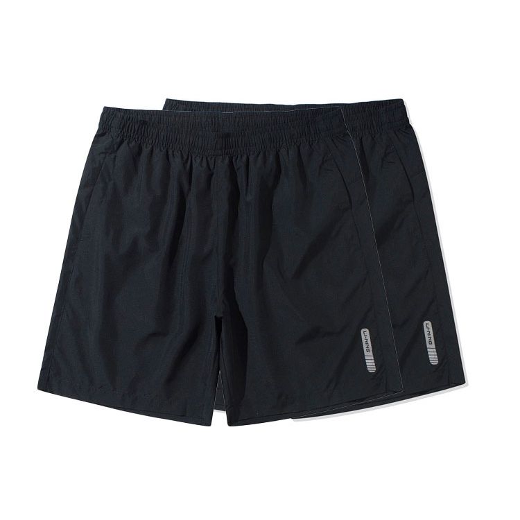 Li Ning Training Series Fitness Lightweight Quick-Dry Running Five-Point Casual Shorts Men Shorts Black AKSP831-5