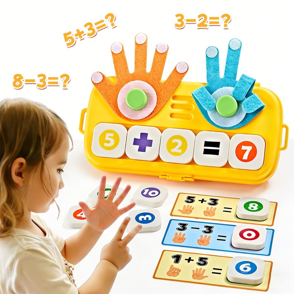 Finger Counting Math Toy with Number Blocks, Math Manipulatives for Kids 3-5, Educational Toys School Supplies, Birthday Gifts for Boys Girls