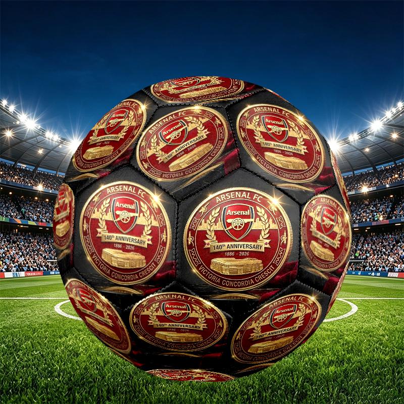 Pallone da Calcio Arsenal F.C. Misura 5, Calcio in PU Resistente all'Usura per Partite, Allenamenti e Pratica Quotidiana, Regalo di Compleanno per Appassionati di Calcio