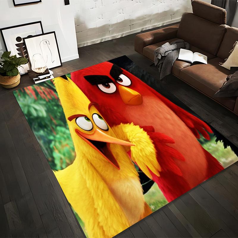 

Bright Cartoon Birds Design Carpet featuring Yellow and Red Characters1Jungle Background Suitable for use as an anti-slip for room and bedroom sofas 40x60cm( 15x23in )