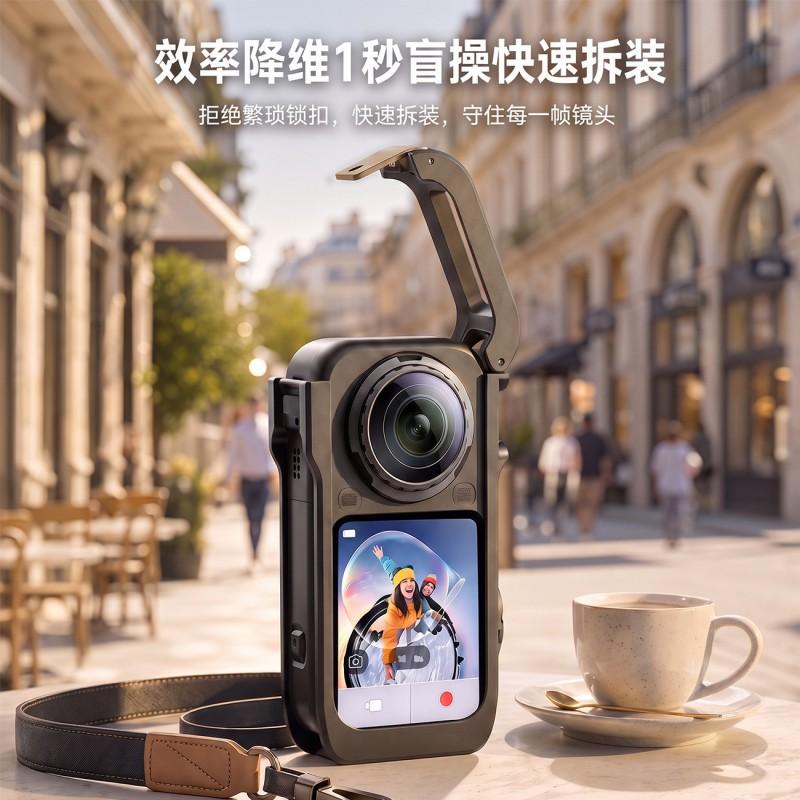 Aluminium Schutzhülle Insta360 X6 Actionkamera Stoßfest Wärmeableitung Stabiler Montagerahmen